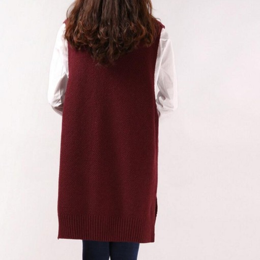Strikket ærmeløs sweater til kvinder