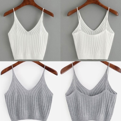 Strikket crop top til kvinder