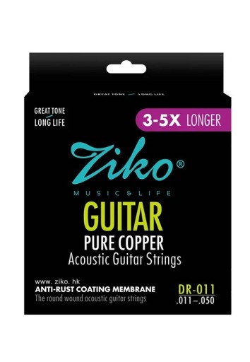 Strings for Acoustic Guitar DR-011 Hexagonal Core Made of Pure Copper with Corrosion-Resistant Coating Clear Tone Long Lifespan Stable Tuning