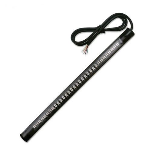 Striscia LED per moto 20 x 1,4 cm Striscia luminosa flessibile e impermeabile 32 LED luce rossa per freno 16 LED indicatori di direzione Accessorio di sicurezza