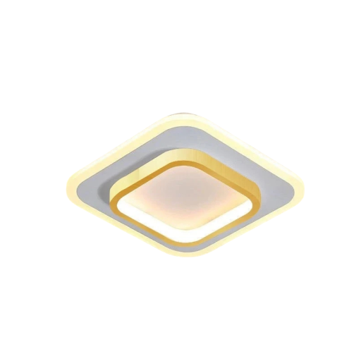 Stropné LED svietidlo štvorcové 20 x 20 x 5 cm, kov a akryl, zabudovaná LED studené biele svetlo do chodby a balkónu alebo na schodište
