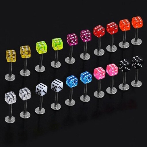 Stud Earrings Cubes 20 Pcs