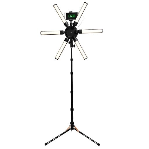 Studiolampe mit 288 Dioden Sternform mit 6 Armen Stativ und Telefonhalter Temperatur 3200–5600 K Leistung 60 W Für Foto und Video