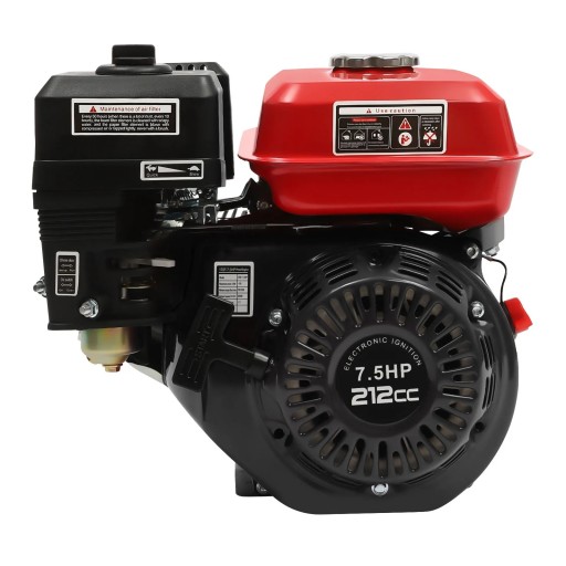Štvortaktný benzínový motor 7,5 HP / 3000W, objem 212 cm³, jeden valec Vzduchové chladenie OHV, 3600 ot./minútu červeno-biely