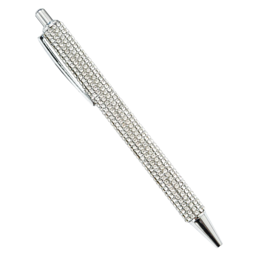 Stylo à bille 14,4 cm Stylo en métal or rose avec strass Stylo élégant pour mariage et cadeau Instruments d’écriture de luxe pour le bureau et l’école