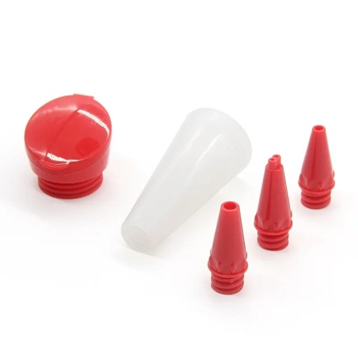 Stylo à décor en silicone pour la pâtisserie avec 2 buses 14,5 × 5,2 cm pour crèmes, glaçages et chocolat pour décorer des gâteaux, des bonbons et des desserts