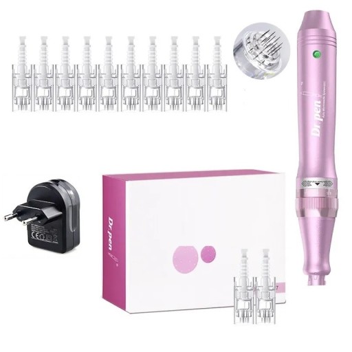 Stylo à micro-aiguilles Dr.pen M7-W avec cartouche 10x 12PIN Kit de soins de la peau Appareil de rajeunissement de la peau