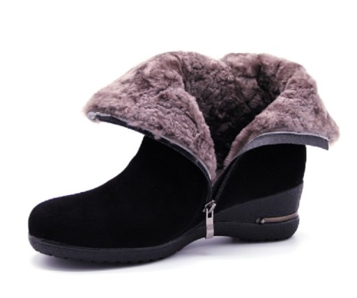 Stylowe damskie buty zimowe - czarne