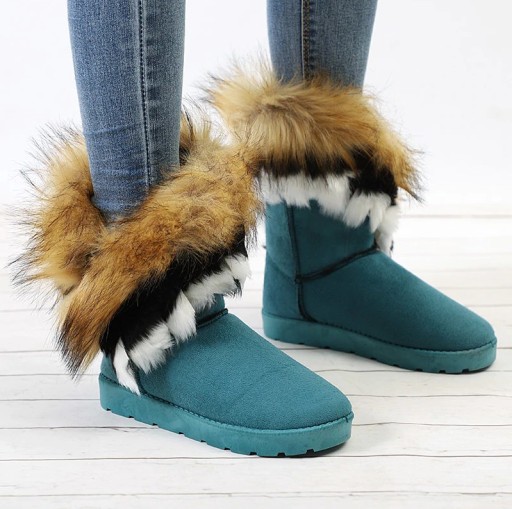 Stylowe damskie buty zimowe z futerkiem J1783