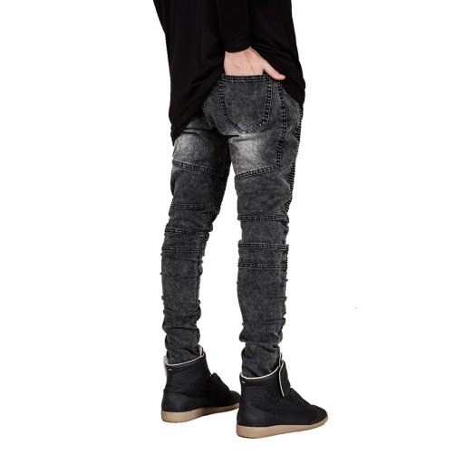 Stylowe męskie jeansy z przetarciami J970