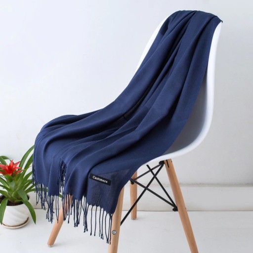 Stylowy kaszmirowy szal unisex - 7 odcieni niebieskiego