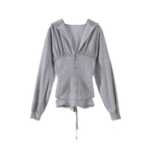 Sudadera ajustada de mujer, color gris