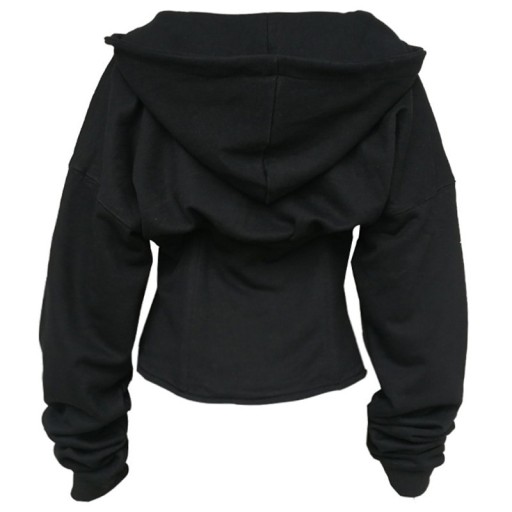 Sudadera ajustada de mujer, color negro