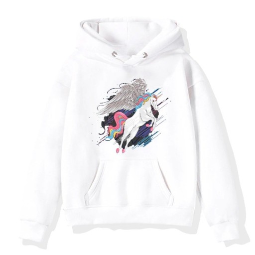 Sudadera con capucha para niña con unicornio