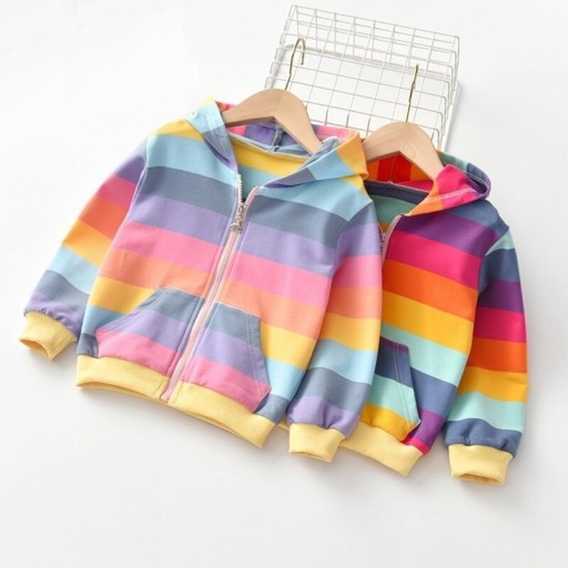 Sudadera con cremallera de colores para niñas