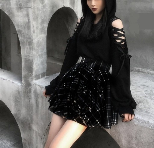Sudadera corta de mujer con aberturas