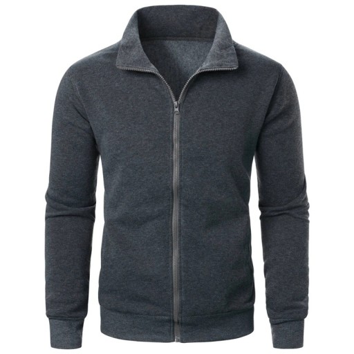 Sudadera de cuello alto con cremallera para hombre Sudadera deportiva de ocio Sudadera de algodón de manga larga Estilo casual para uso diario