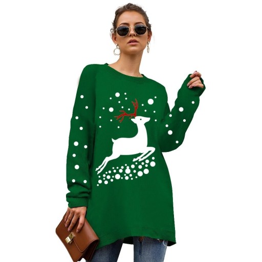 Suéter largo navideño para mujer