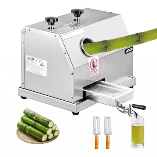 Suikermolen 50 kg/u Pers met 3 roestvrijstalen rollen Ingang 6,1 cm Zilver Voor bars en kraampjes met verse dranken