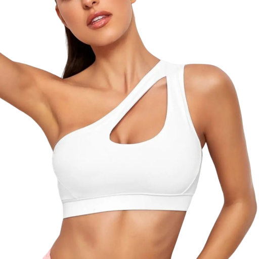 Sujetador deportivo de un solo hombro Top deportivo de entrenamiento Sujetador deportivo con efecto push up