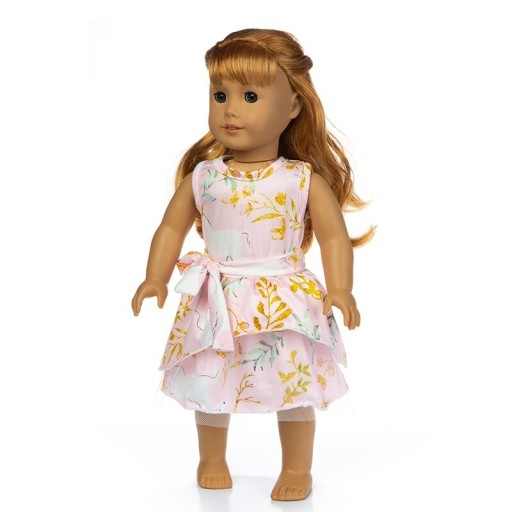 Sukienka dla lalki jasnoróżowa