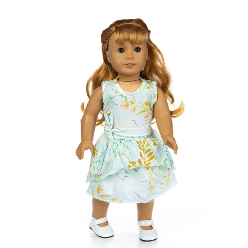 Sukienka dla lalki jasnozielona