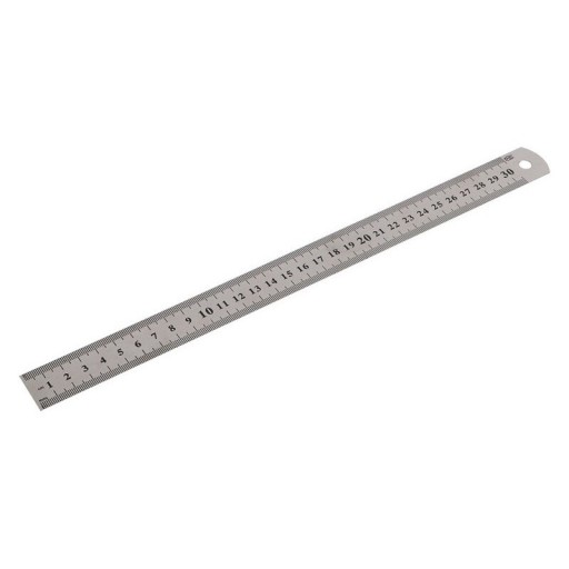 Suora kaksipuolinen viivain 30 cm
