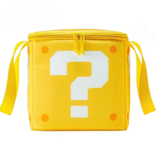Super Mario saco térmico 22x22x22 cm Caixa amarela com ponto de interrogação Saco isolante infantil para lanche Termobox para comida Nintendo Saco quadrado