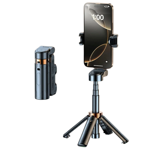 Super mini perche à selfie Bluetooth 110–400 mm Support de téléphone portable pliable rotatif à 360° Télécommande pour photos et diffusion en direct Trépied ultraléger