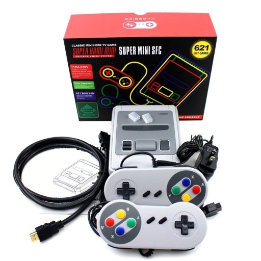 Super spillekonsol + 2 controllere - 621 spil