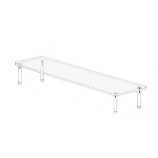 Suport acrilic pentru expunere 39,5 x 7,5 cm Suport de prezentare transparent pe un singur nivel pentru bijuterii, figurine, modele și obiecte de colecție