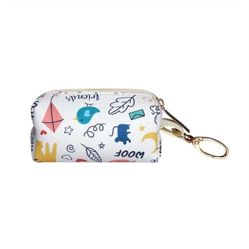 Suport de călătorie ajustabil pentru deșeuri canine 9,5x5x5 cm Distribuitor de pungi pentru excremente din poliester cu carabină Model colorat pentru animale de companie