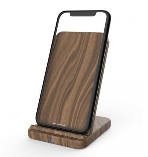 Suport de încărcare wireless pentru telefon Putere 10 W Suport înclinat Material lemn Dimensiuni 11,6 x 8,5 x 7,4 cm Cablu inclus