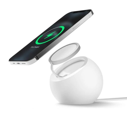 Suport magnetic rotund pentru încărcătoare pentru încărcare wireless a telefoanelor Suport pentru iPhone cu gestionarea cablului și design