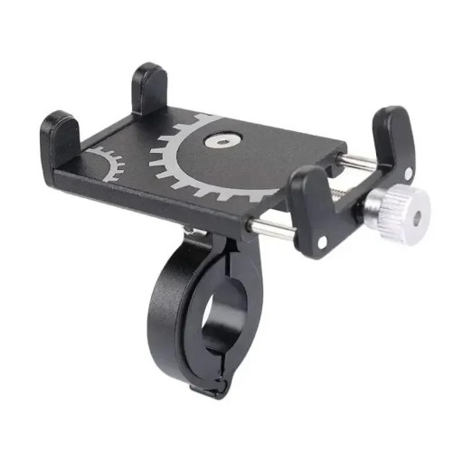 Suport metalic universal pentru telefon pe bicicletă și motocicletă cu șurub de blocare, suport din aluminiu rotativ la 360° pentru ghidon cu set de montaj