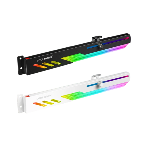 Suport orizontal ARGB pentru placă grafică 280x11x38mm cu cablu ARGB de 50cm, interfețe multiple, conectori 4pin 5V masculini și feminini