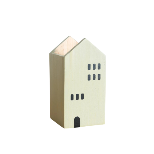Suport pentru creioane din lemn 14,5x8x8 cm cu cutie de depozitare cu desene animate, verde, pentru pensule de machiaj, organizator de rechizite