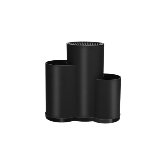 Suport pentru cuțite și ustensile de bucătărie 23 x 22,5 cm Bloc cu trei găuri pentru cuțite și ustensile de bucătărie Organizator cu scurgere separată