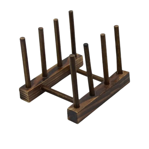 Suport pentru farfurii din lemn Organizator din lemn pentru bucatarie Organizator pentru bucatarie Scurgator de vase 14 x 11,5 cm