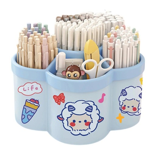 Suport rotativ pentru stilouri 15,5 x 10 cm, capacitate mare, organizator de birou din plastic, cutie de depozitare pentru stilouri, pentru rechizite de scris, dormitor, birou, școală