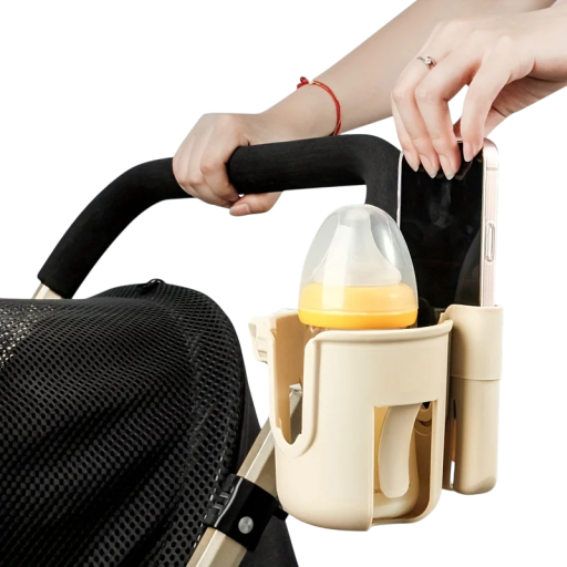 Suport universal 2 în 1 pentru sticlă și telefon pentru cărucior Suport multifuncțional rotativ pentru băuturi și telefon mobil Cu prindere
