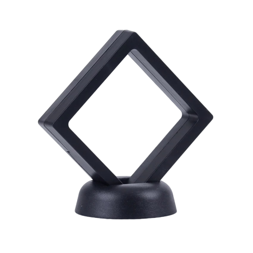 Suporte ajustável preto para moedas 9 x 9 x 2 cm Suporte multifuncional para moedas comemorativas Decoração de mesa para moedas de coleção Caixa para armazenamento de moedas