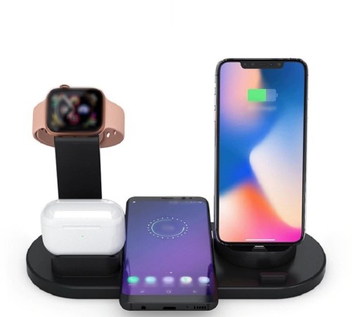 Suporte de Carregamento 4 em 1 Qi 10 W