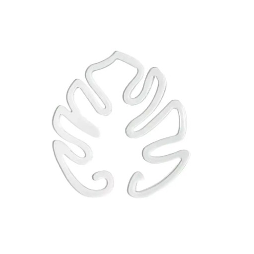 Suporte de plantas em forma de folha de monstera 14 × 9 cm, suporte transparente para caules de plantas de interior e trepadeiras