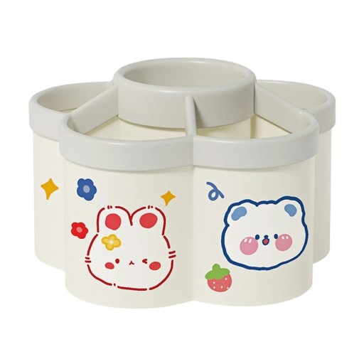 Suporte rotativo para canetas 15,5x10 cm Organizadores de mesa de plástico de grande capacidade para pincéis Caixa de armazenamento para material de escrita Quarto Escritório Escola