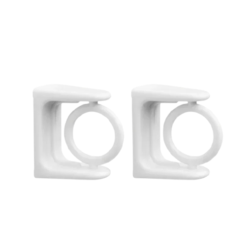 Suporturi autoadezive pentru țevile de draperie 6,8 × 6,8 cm din ABS de culoare albă pentru fixarea draperiilor și țevilor pentru perdele