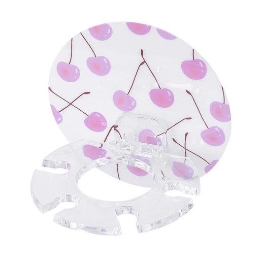 Support mural autocollant pour brosse à dents et dentifrice Motif cerise Sans perçage Organisateur de salle de bain étanche Adhérence solide