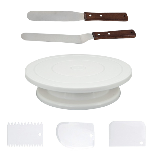 Support tournant pour gâteau avec accessoires