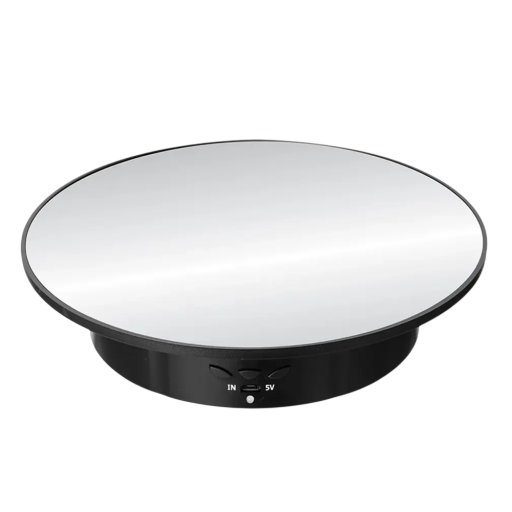Supporto girevole elettrico 360° diametro 20 cm Supporto rotante a specchio con telecomando Supporto di presentazione motorizzato Alimentazione