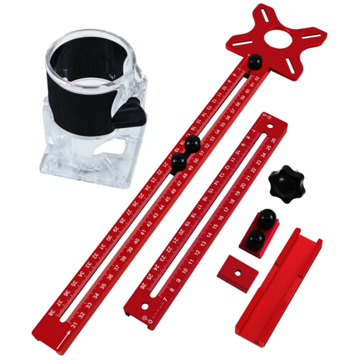 Supporto in alluminio per fresatrice 9–61 cm Strumento di guida regolabile per scanalature diritte e circolari Strumento da lavoro per fresatura